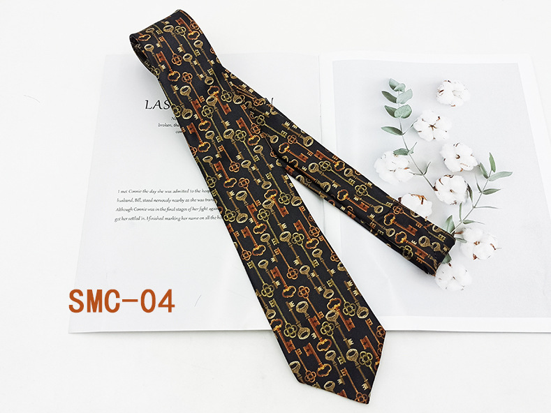 Moda británica impresión digital corbata retro fabricante spot hilo de poliéster mano floral traje de hombre accesorios 8cm