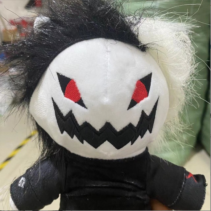 Venta caliente transfronteriza de Rusia zxc cat plush horror blanco y negro gato de dientes de halloween muñeco de peluche macho
