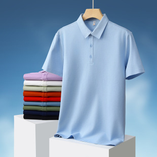 High-end enterprise work clothes POLO shirt custom ice silk seamless short sleeve enterprise group construction cultural shirt embroidery logo