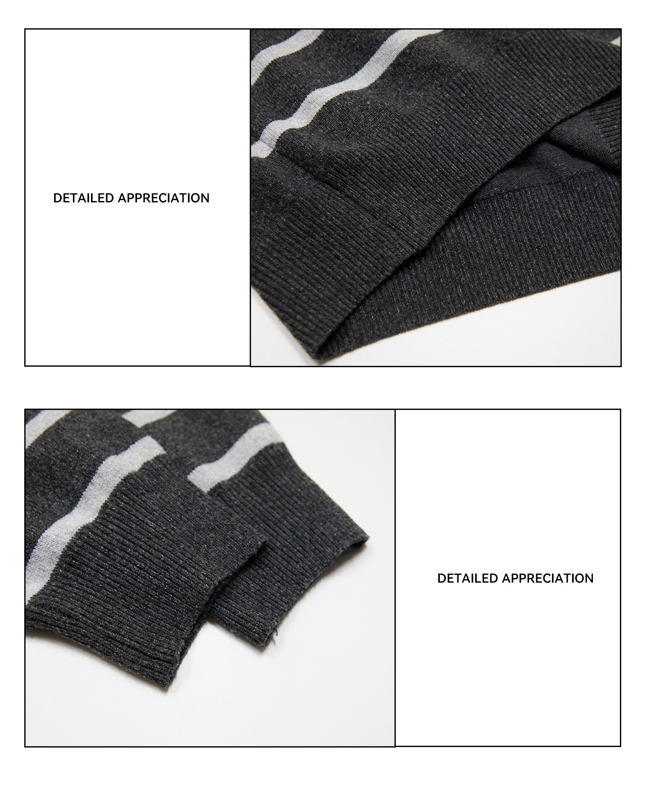 UNF Color-Block Striped 300g Polo Sweater