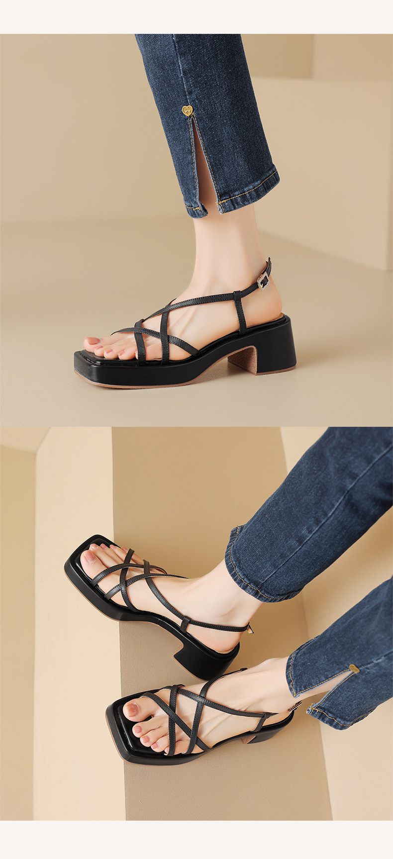 CHIKO Lekasha Open Toe Block Heels Heeled Sandals