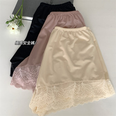 緞面不捲邊寬鬆居家短褲打底褲jk安全褲女防走光可外穿夏薄款蕾絲