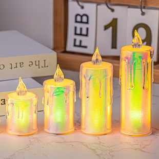 Led Digital Candle Luminous Tealight Transparent Colorful Ins Korean Style Atmosphere Tear Candle Girl Heart Night Light
