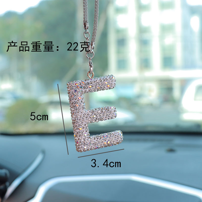 Letter bow clay car interior accessories pendant ladies rhinestone car rearview mirror pendant pendant