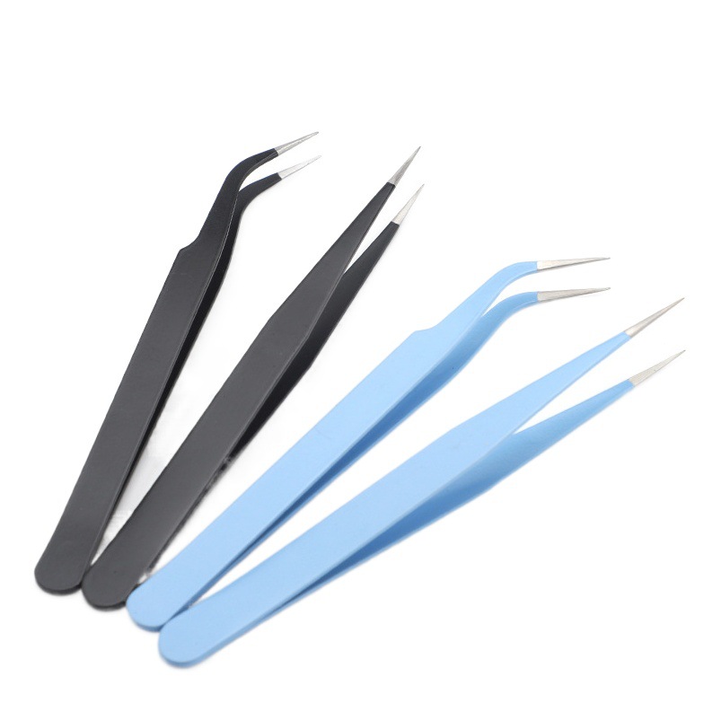 Stainless Steel Tweezers for Crafts, Nail Art, Rhinestone Application, Stickers, Pointed Tweezers for False Eyelashes, Wholesale