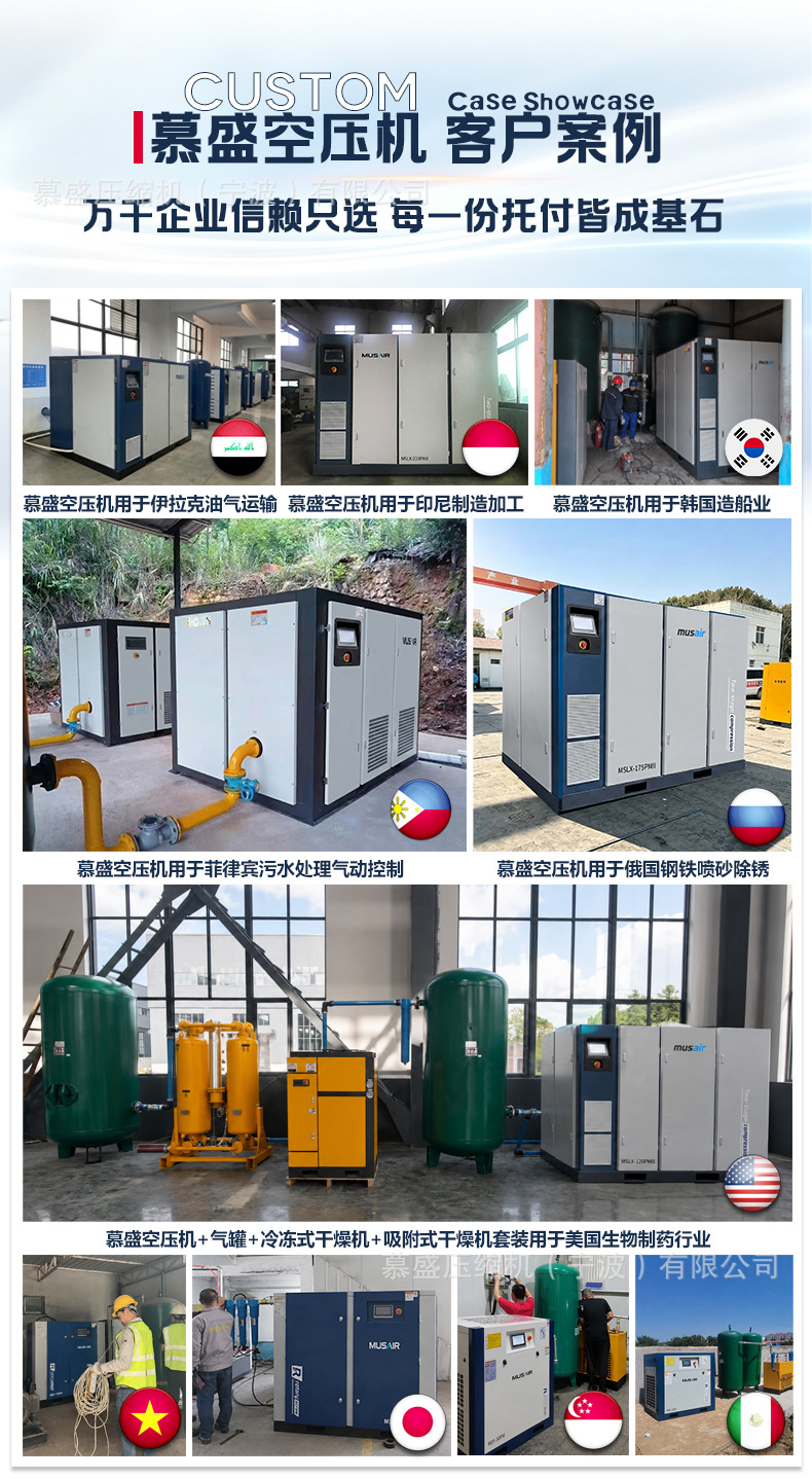 Permanent magnet variable frequency screw air compressor 15kw22kw, exclusively for cross-border supply, low-noise large industrial-grade air pump air compressor