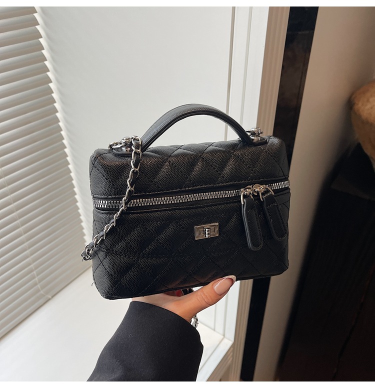 Xiaoxiangfeng bolso pequeño portátil mujer 2025 nueva moda cadena de rombos pequeño bolso cuadrado coreano bolso de mensajero simple