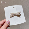 Crab pin from pearl with bow, hairgrip, hair accessory, hairpins, simple and elegant design