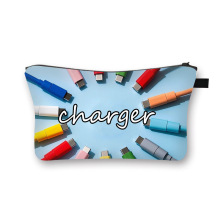 2025新款潮流可爱多功能化妆包男女通用充电线大容量卡通收纳包热