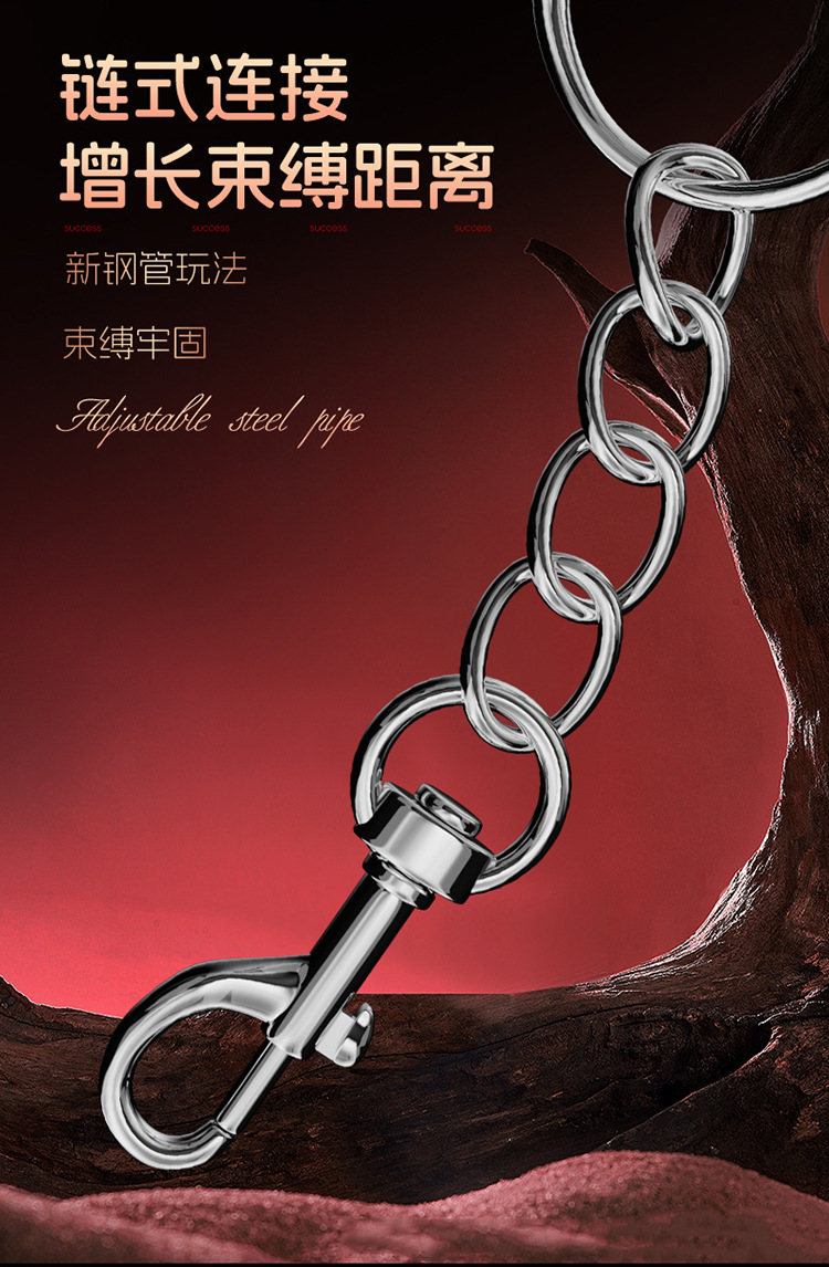 Jiuai SM Couple’s Handcuffs & Training Kit, Iron & Leather Restraint Set, Black — detail image 31