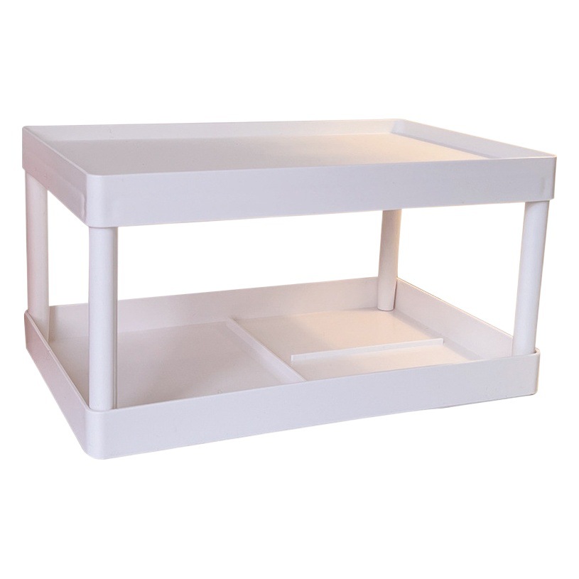 Simple ins instalación-libre elegante de doble capa de almacenamiento de escritorio dormitorio escritorio plegable de almacenamiento rack organizador rack