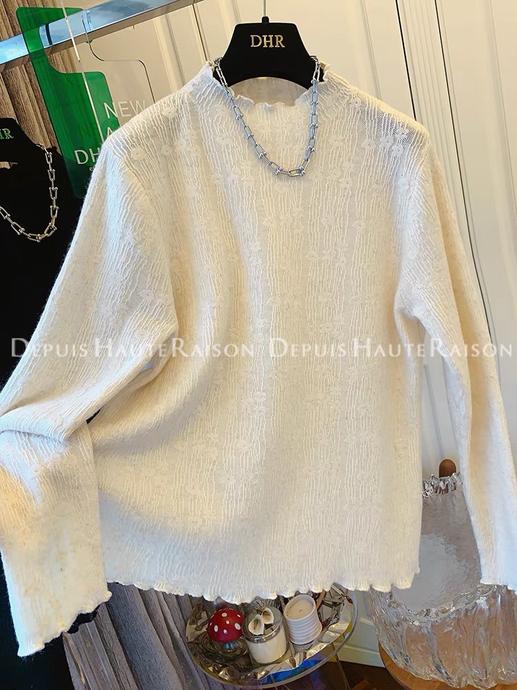 Extra large woolen lace knitted base sweater