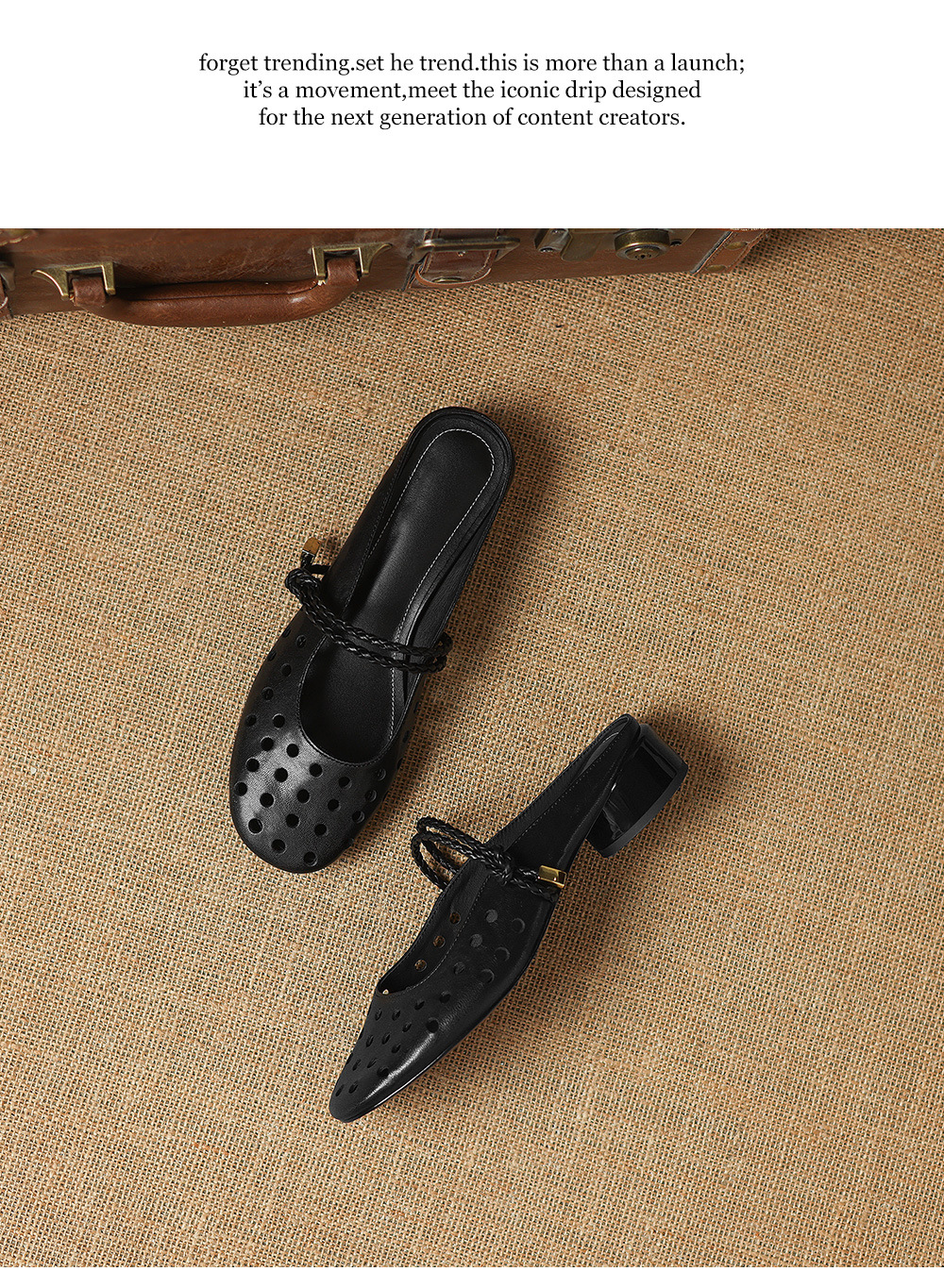 Sandal cao gót nữ quai ngang hở mũi, gót 3 cm, kiểu dáng thanh lịch — đen chi tiết 18