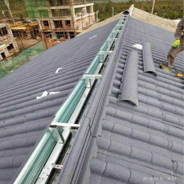 呼和浩特博天仿古彩石金属瓦 博古大小翘脚中式风格徽派建筑围墙