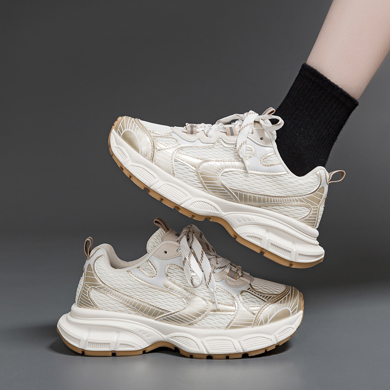 Zapatos deportivos de plataforma para mujer, estilo coreano, versátiles, informales, con bloques de color, estilo retro, otoño 2023, modelo 1101 image 4