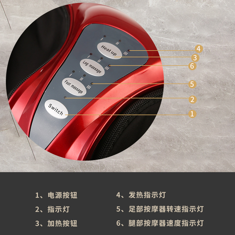 Multifuncional inalámbrico de control remoto de la pierna que forma la máquina eléctrica de sincronización máquina de masaje de pies Calefacción de pies de infrarrojos fisioterapia masajeador de pies
