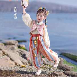 汉服女童敦煌新款中国连衣裙儿童异域古风宝宝春秋唐装古装