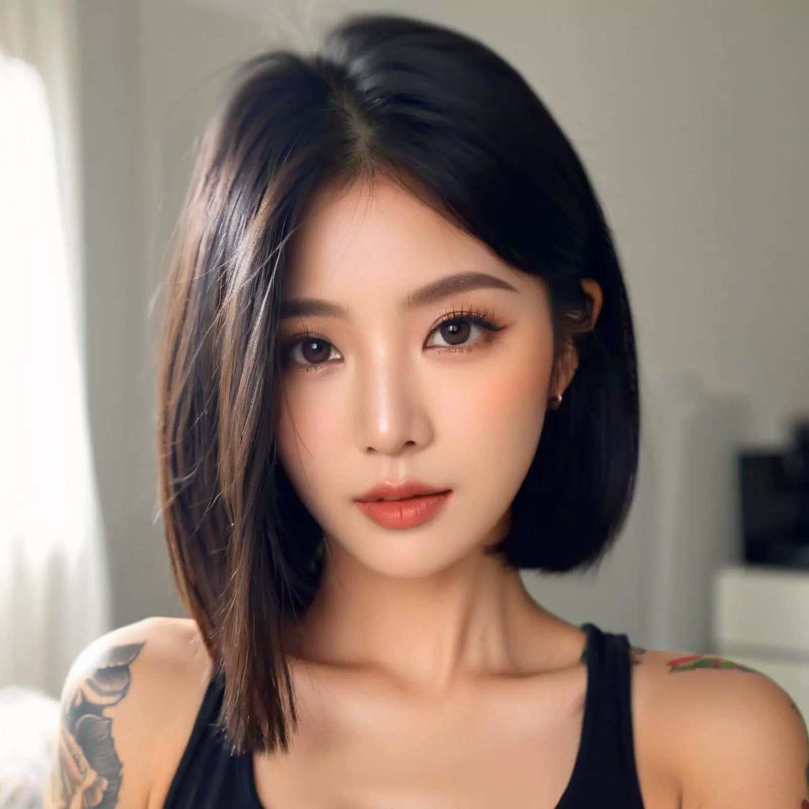 跨境批发假发短直发中分气质锁骨波波头机制高温丝全头套厂家现货