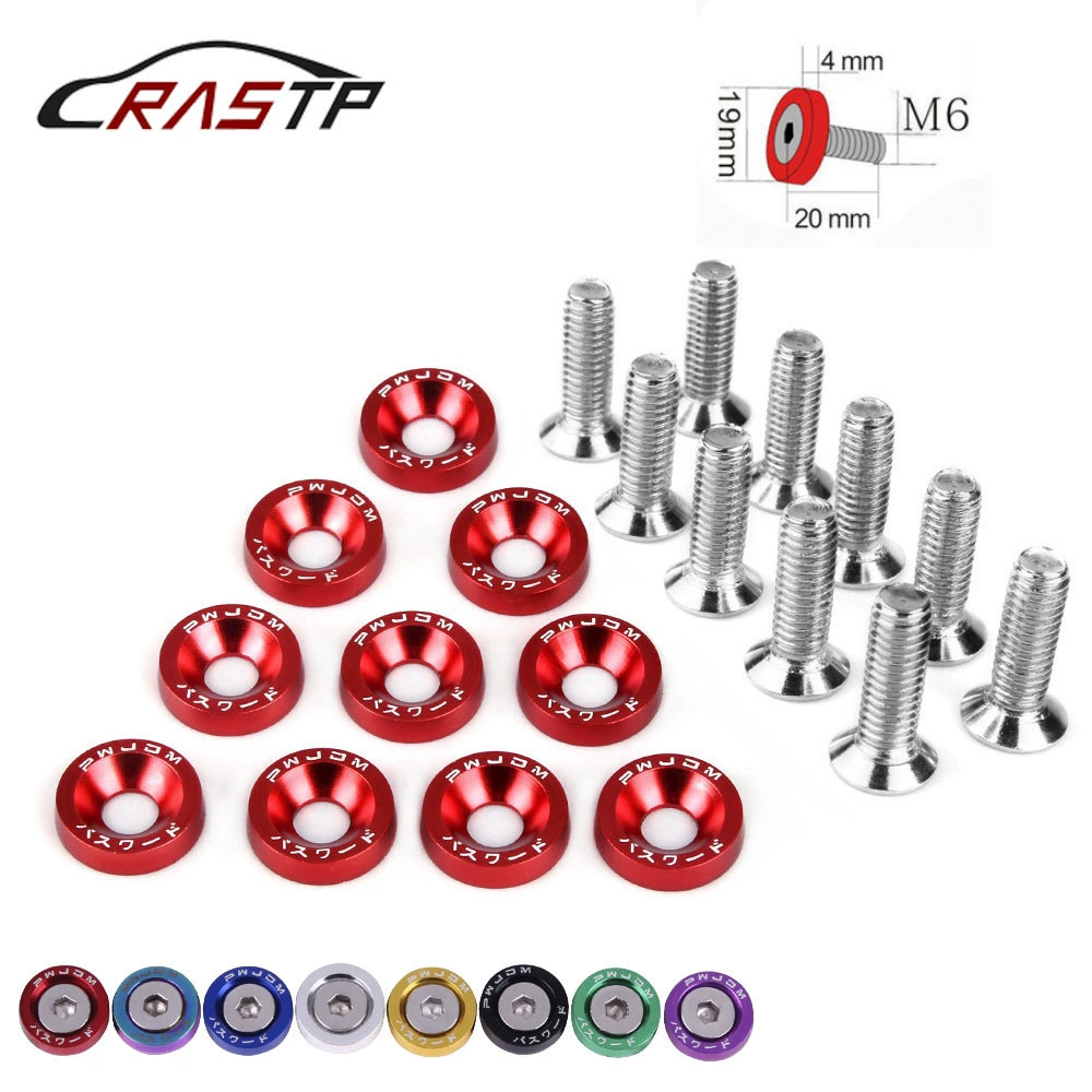 JDM автомобиль модифицированный M6 утолщенная прокладка из алюминиевого сплава винт защитная пластина аккумулятора шайба винт крыла украшение