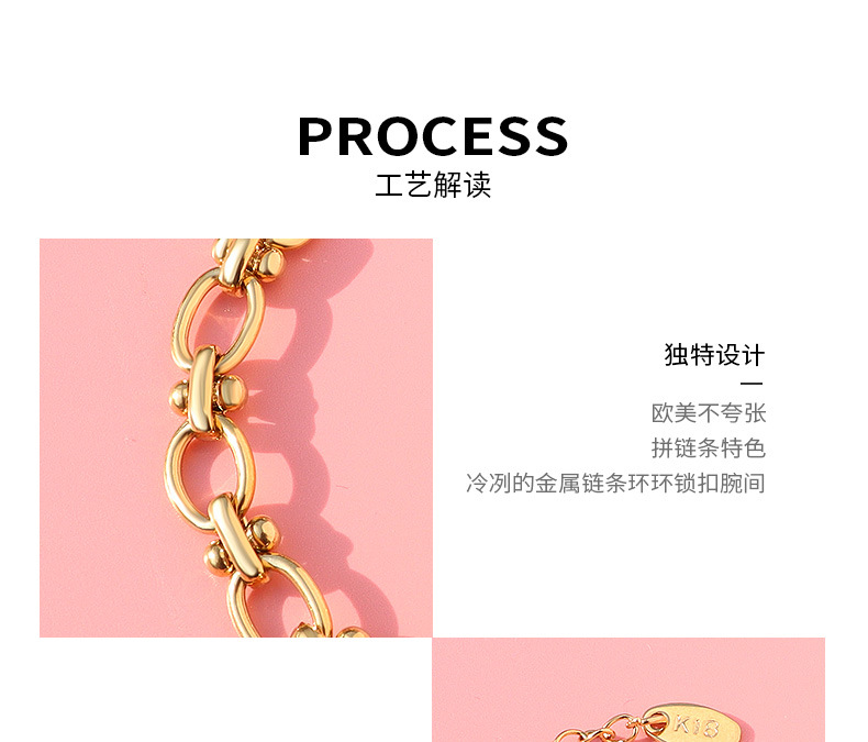 Fashion Style PVD Coated Real Gold Plated 18K Gold Geometric 304 Stainless Steel Fashion Waterproof Non Tarnish 304 Stainless Steel Bracelets
