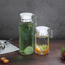 批发玻璃冷水壶透明鸭嘴壶柠檬果汁瓶大容量凉水壶商用耐热耐高温