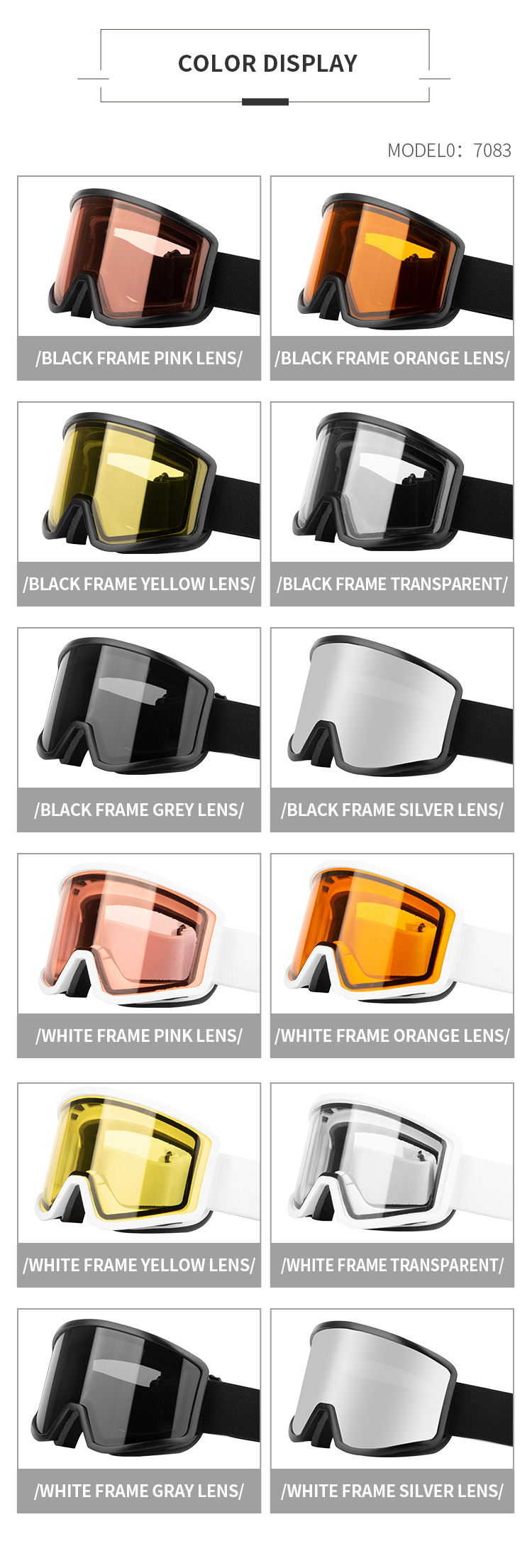 New ski with cylindrical double-layer fog lenses, capable of blocking myopia and anti UV goggles # 7083_voghion.com