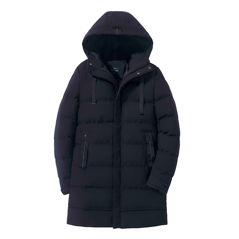 Hooded Thickened Cotton-padded Men's Medium And Long Cotton-padded Jacket Men's Large_viptrois.com