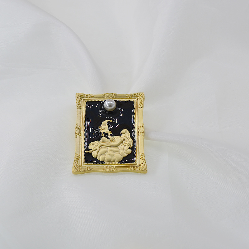 Retro Picture Frame Oil Painting Brooch display picture 2