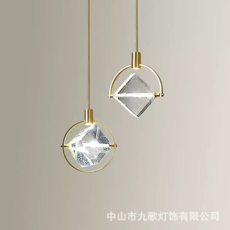 北欧后现代水晶吊灯餐厅吧台轻奢网红设计师前台酒店民宿床头灯