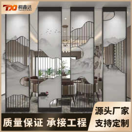 不锈钢屏风镂空雕花定制 别墅客厅入户玄关金属隔断 工厂批发