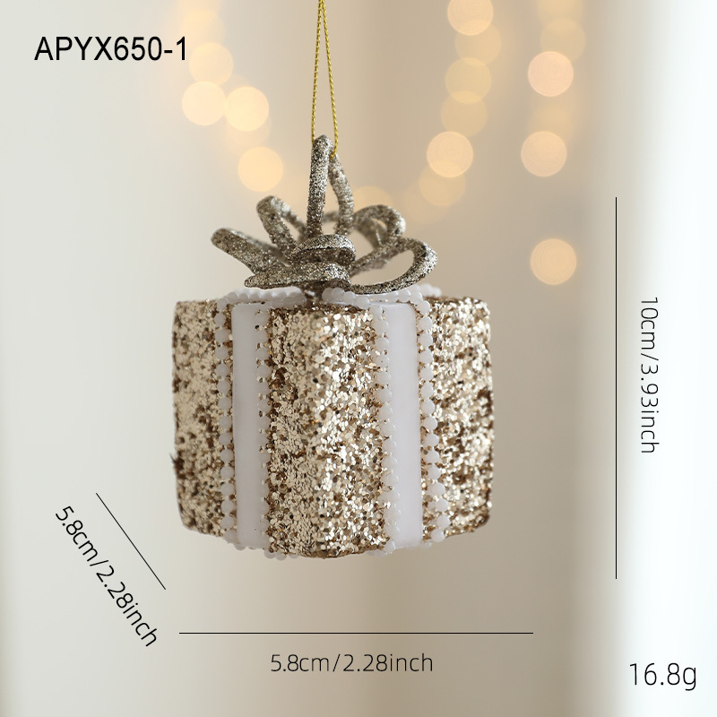 Nueva espuma de Navidad champagne colgante de sexo opuesto polvo brillante polvo adhesivo árbol de Navidad colgante decoración de colgante
