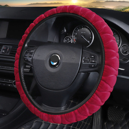 Cross-border Xinyu Super Soft Three-dimensional Plush Car Steering Wheel Cover AliExpress Winter Warmth No Inner Ring Elastic Handle Cover