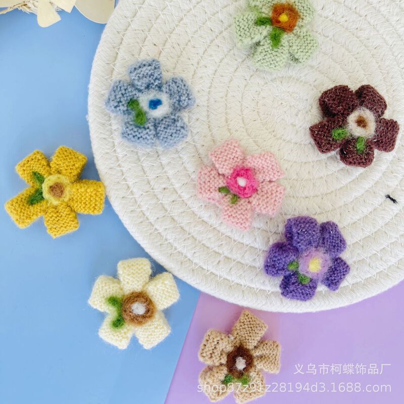 Autumn and winter New cute handmade wool five-petal wool felt poke sun flower children hairpin headdress accessories