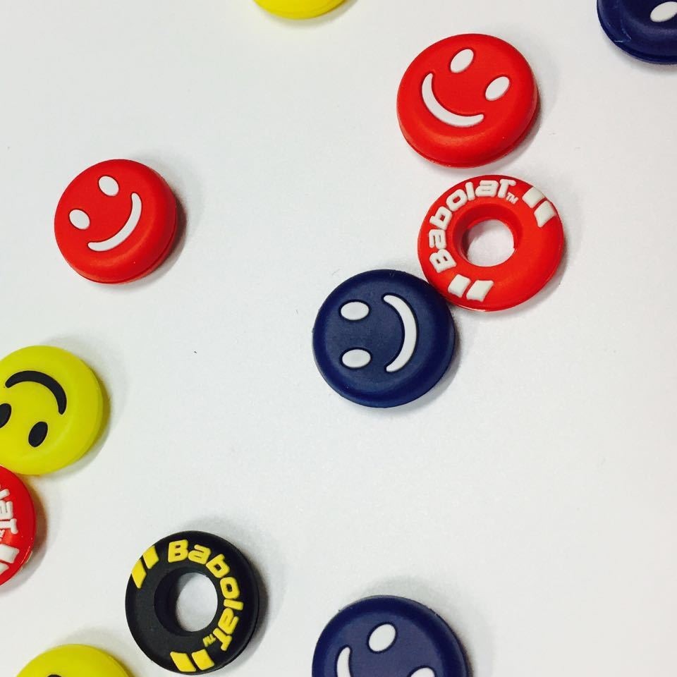 Wholesale Tennis Squash Racket Personalized Cute Shock Absorber Smiley Face Odorless Silicone Embedded Shock Absorber