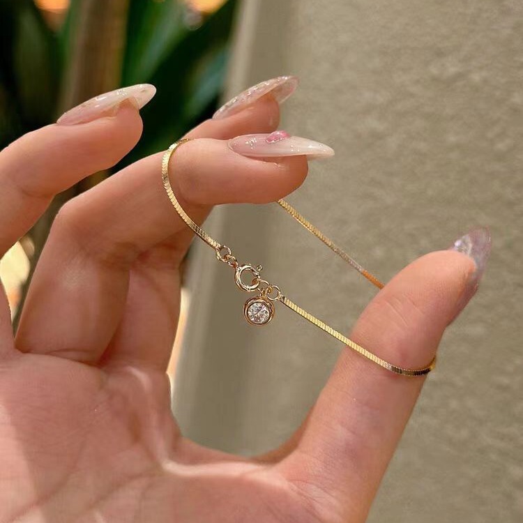 Bubble Round Diamond Snake Bone Bracelet, Light Luxury, High-End, Exquisite Niche Design Jewelry Bracelet