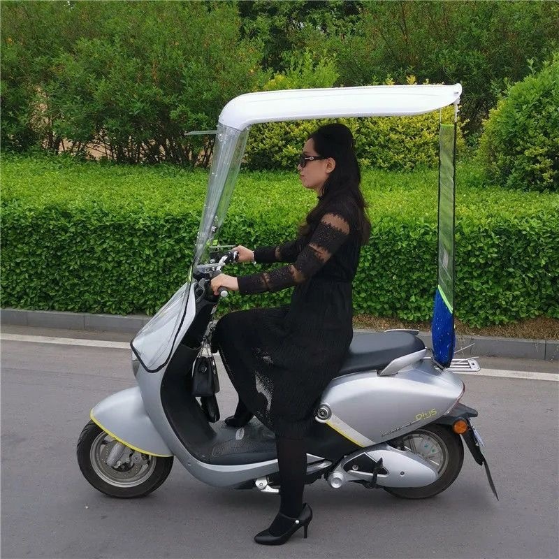 New model 7-shaped electric vehicle canopy, sunshade, motorcycle windproof cover, rainproof and thickened awning