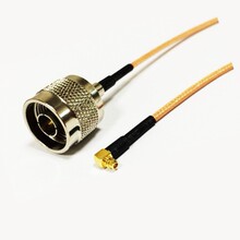 N转MMCX公头弯头射频同轴RF天线转接线RG316 线长50CM