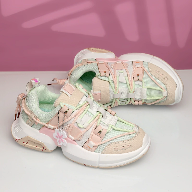 Корея стиль платформенные спортивные туфли в 2 цветовых вариантах: Cherry Blossom Powder Green & Gray Apricot, EU 36–41