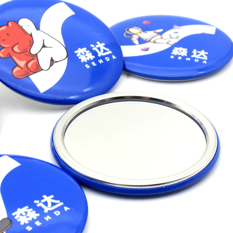 Оптовая продажа круглого подарочного зеркала для изображения печатного жести диаметр зеркала 75 мм круглое маленькое зеркало подарок зеркало