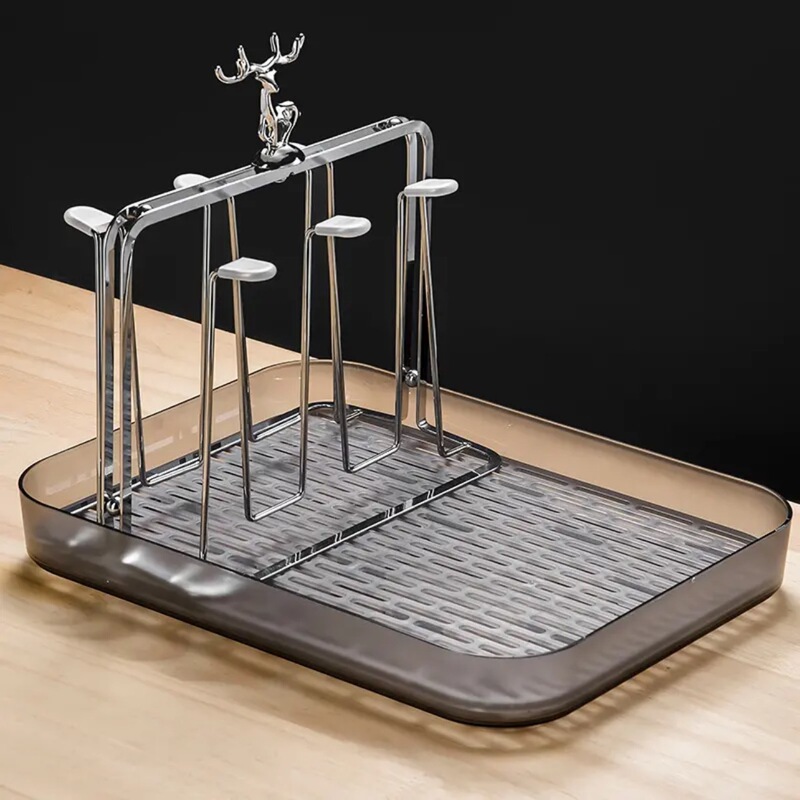 Light luxury elk water cup holder iron electroplating upside down draining rack household kitchen water Cup suit storage rack Light luxury elk water cup holder iron electroplating upside down draining rack household kitchen water Cup suit storage rack