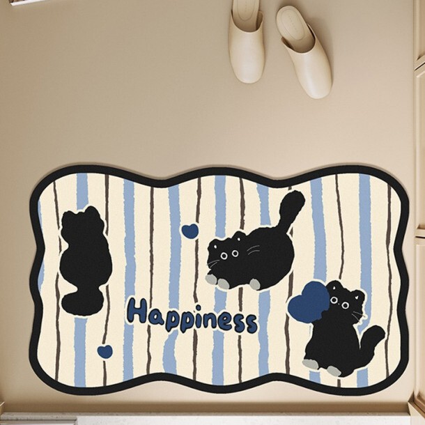 Bathroom Entrance Floor Mat, Entrance Door Mat, Soft Diatomaceous Earth Mud Toilet Bathroom Door Absorbent Non-Slip Foot Mat