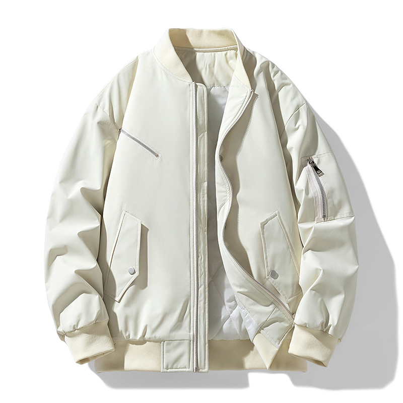 Chaqueta de vuelo de otoño y invierno transfronterizos de estilo americano, cuello de béisbol para hombres y mujeres, chaqueta de algodón, chaqueta de algodón de tamaño extra