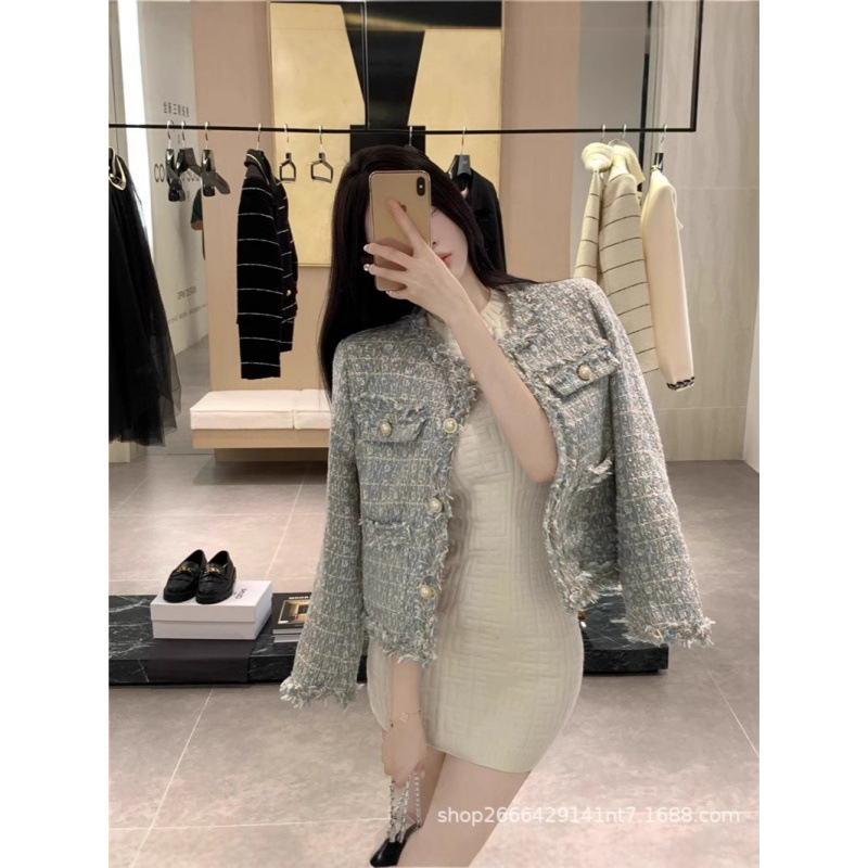 气质名媛小香风粗花呢短款外套2025女春秋冬韩版休闲百搭上衣潮