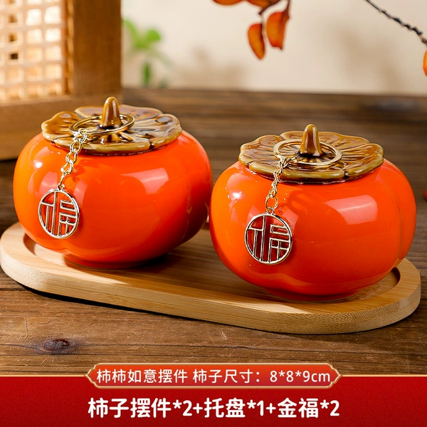 K style [good persimmons into double] Jinfu a pair+tray