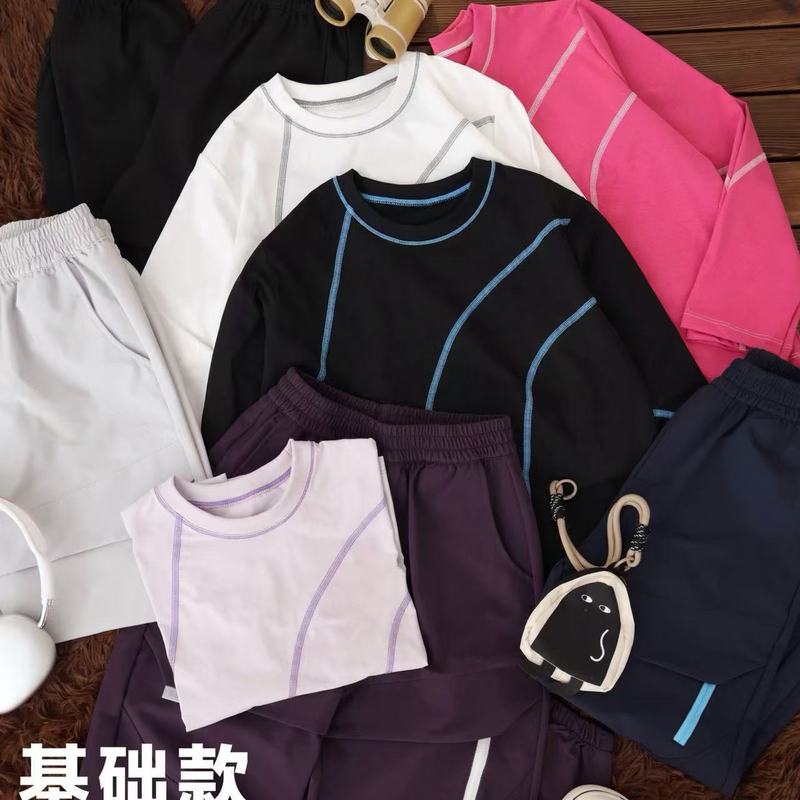 090704 秋季新款 儿童韩版明线速干运动衣+软壳裤 一件代发|undefined