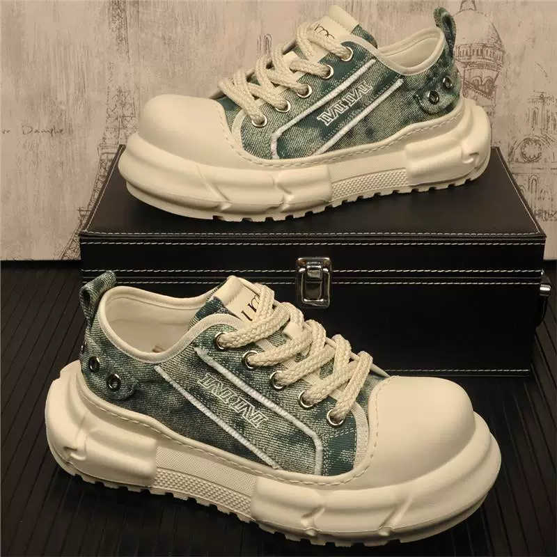 Мужские кроссовки из холщовой ткани, летняя новинка 2025 года, нишевый дизайн, большая ширина носка, толстая подошва, дышащие, повседневные.