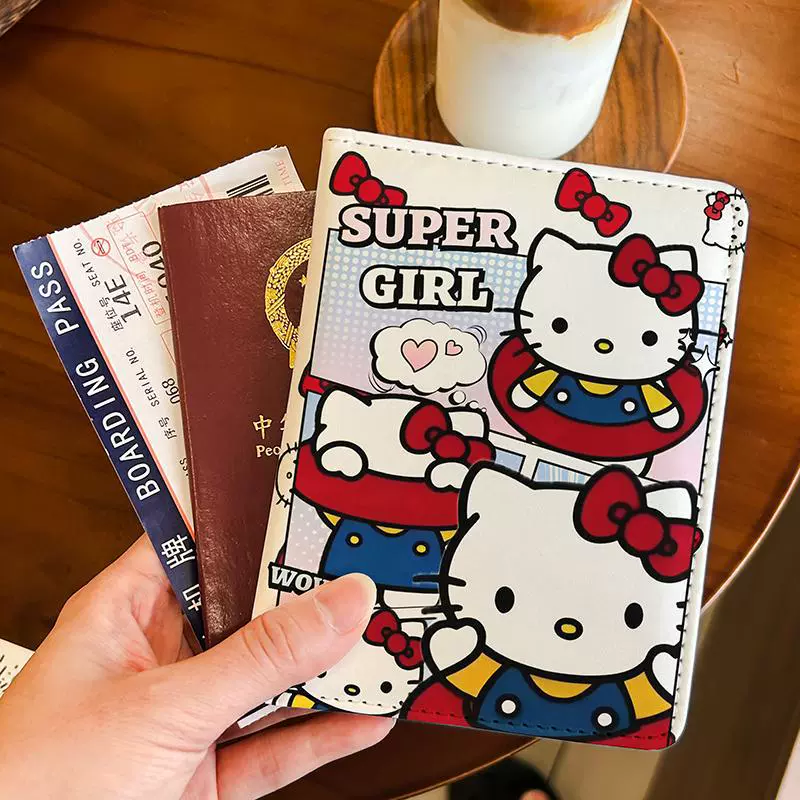Hello kitty, passport case, universal protective case, handheld card holder for traveling