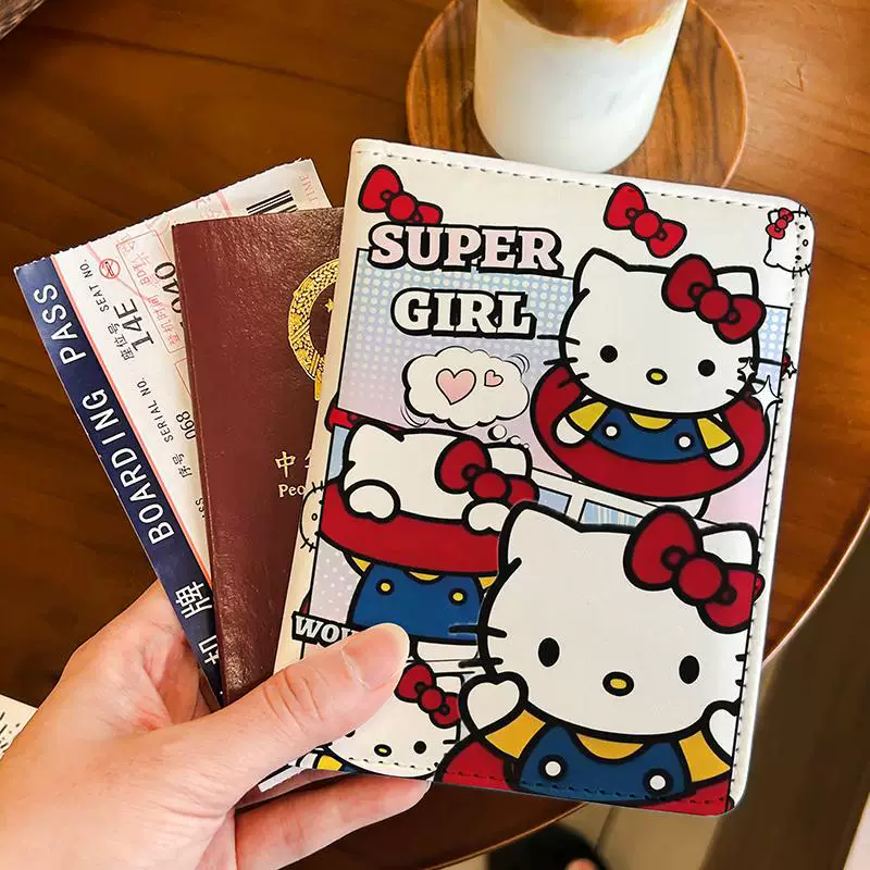 Hello kitty, passport case, universal protective case, handheld card holder for traveling