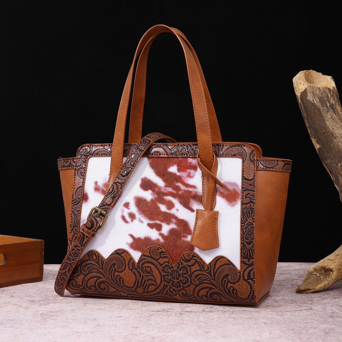 Retro Mode Damen Satchel Schulter Umhängetasche Wollsamt Damen Tasche_voghion.com