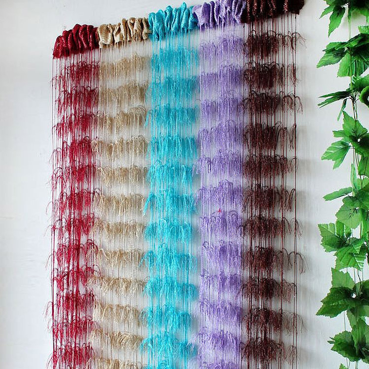 Romantic Wedding Feather Thread Curtain, Gold and Silver Thread Curtain, Living Room Door Curtain, Decorative Curtain, Hanging Curtain, Partition Curtain, Finished Product